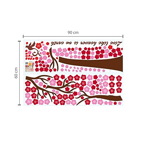 Walplus Wandaufkleber Rosa Baum Mauerdekor Kinder Wandsticker Aufkleber Dekoration Baum Fee Kinderzimmer Schlafzimmer Baby Kids - 6