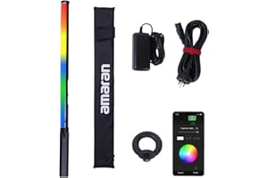 APUTURE Amaran T2c 2-stopowa, pełnokolorowa świetlówka LED o mocy wyjściowej 20 W RGBWW, 475 luksów przy 1 m (5600 K), z CRI 95+, TLCI 98+ i aplikacją Sidus Link dla twórców treści, filmowców i fotografów