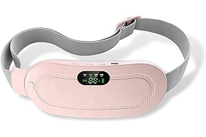 LXSINO Cintura riscaldante per le mestruazioni e massaggiatore per i crampi mestruali - 3 livelli di calore e modalità di massaggio a vibrazione per alleviare i dolori della schiena e delle mestruazioni