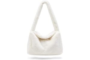 KALIDI FANCY FOREST KALIDI Fluffy Tote Bag with Zipper Large Soft Plush Shoulder Bag Cute Crossbody Bag for Girls Womens