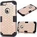 Produktbild GrandEver Defender Schutzhülle für iPhone 6S Plus/iPhone 6 Plus Hülle Hybrid Bumper Weiche Silikon + Hart PC Tasche Backcover Stoßfest TPU Kratzfest Rüstung Handyhülle Hartschale Hardcase Crystal Glitzer Diamant Etui Schutz Case Hardcover (Gold und Schwarz)