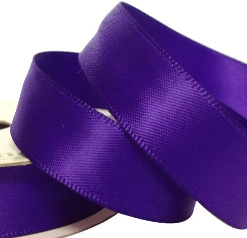 Three Kings 15 mm x 7 m Double Sided Satin Ribbon Roll, Chocolate Purple