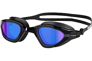 Vgooar Swimming Goggles, Adult Anti Fog UV Protection No Leaking 180 Degree Vision Swimming Goggles with Replaceable Nose Bridge and Adjustable Strap