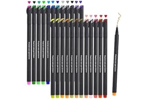 Funnasting Penne Fineliner, Set di Penne Fineliner a Colori Penne per Bozzetti Scrittura Disegno per Bullet Journal Appunti e Libri da Colorare - 24 Colori Assortiti