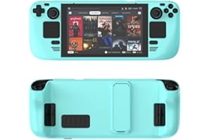 ZOAZR Funda Protectora de Colores Apto para Steam Deck Material PC Funda Protectora de Cubierta Completa con Soporte Sensación Agradable a la Piel Accesorios para Consola de Juegos (Light Blue)