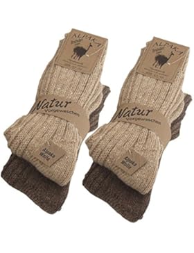 4 Paar BRUBAKER Alpaka Socken sehr dick flauschig und warm - reine Alpakawolle