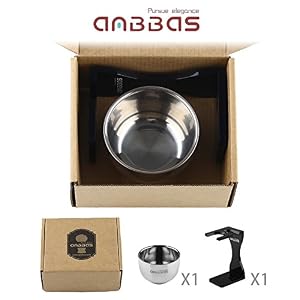 Anbbas Shaving Stand Set, Black Acrylic Shaving Stand Fit 1.2" Knot Shaving Brush and Stainless Steel Shaving Bowl Dia 3.2" for Traditional Wet Shaving Soap - Image 9