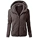 Produktbild Heligen Damen Kapuzenpullover Große Größen, Frauen Sweatshirt Winter Warme Wolle Hoodie Pullover Reißverschluss Taschen Mantel Outwear mit Kapuze