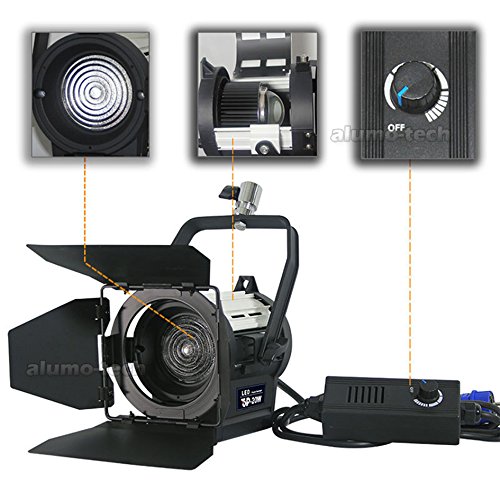 As Arri Pro 20W/50W/80W/100W/200W LED Spotlight+Barndoor+Filter For Film Camera Video Photography Continuous Light (LED-20W)
