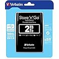 Verbatim 53177 2TB Store 'n' Go USB 3.0 Portable Hard Drive - Black