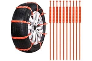 ‎JIMACRO Auto Schneekette, 10 Stück Rutschfeste Schneereifen Reifenketten Auto Notfallketten Einstellbare Winter Fahrsicherheitsketten für Eis Schnee Schlamm Straße