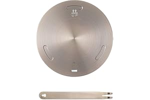 Kocusu Adaptateur d'induction en Acier Inoxydable, diffuseur d'induction 16 cm, poignée Amovible Disque Adaptateur pour Table de Cuisson, pour cafetières et ustensiles de Cuisine, Or