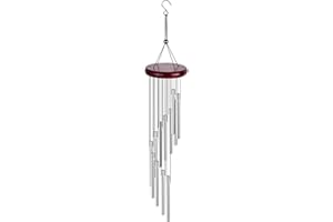 RAPIDBOK Carillon éolien pour jardin et extérieur - Petit carillon éolien en métal avec 12 tubes longs en alliage d'aluminium pour un son de lissage naturel - Carillon éolien cadeau pour jardin, balcon