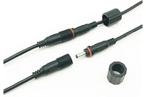 Liwinting Cable de Extensión de CC Resistente al Agua 3,5 x 1,35 mm Cable de Conexión de luz Exterior para Luces Solares de Jardín 3m,2pcs Negro