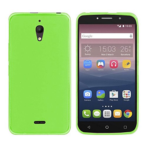 TBOC Pack  Funda de Gel TPU Verde   Protector Pantalla Vidrio Templado para Alcatel Pixi 4  6  3G  6 0 Pulgadas   Funda de Silicona Ultrafina y Flexible  Protector de pantalla Resistente a Golpes  Ca  das y Ara  azos   No es compatible con el modelo 4G 