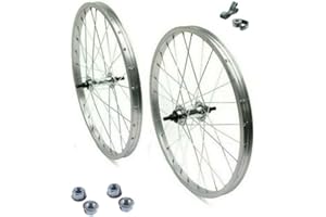 MADICKS Paire de roue/jante avant + arrière 20" x 1.75 vélo raccord standard 1 vitesse aluminium / acier 20 x 1,75 hollande - vélo de ville - marche écrous de fixation et rabat inclus