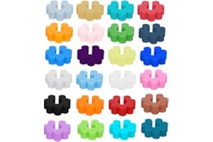 EYVRPAU 24 marcadores de cristal de silicona para copas de vino y champán, copas de cóctel, vasos de bebida