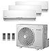 Produktbild Multi Split Klimaanlage Duo Inverter Klimagerät mit Wärmepumpe Energieklasse A++ / A 28000 BTU 2x 2.6kW 1x 3.5Kw Dual splitgerät Kaisai Focus Wifi