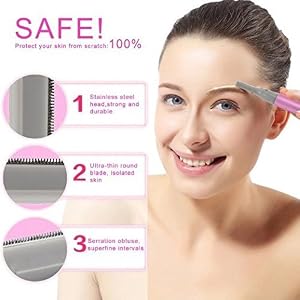 Electric Portable Eyebrow Shaver Trimmer Lady Eyebrow Razor Knife Perfect for Shaving Body Hair Remover（Lovely Pink） - Image 6