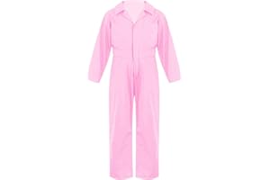 Jugaoge Boys Girls Jumpsuit Overall Mechanic Costume Long Sleeve Overalls Boiler Suit Cargo Coveralls