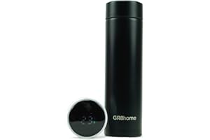 GR8 HOME LED Display Smart Water Bottle Vacuum Insulated Flask 500ml Stainless Steel Thermal Cup with Digital Temperature Display (Black)