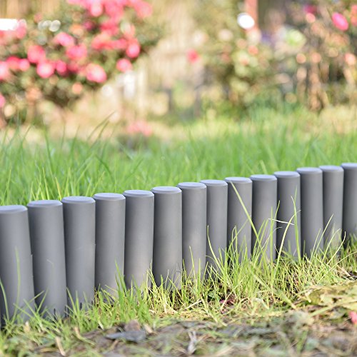 [casa.pro] 20er Set Palisade Dunkelgrau Länge 540cm Beetumrandung Rasenkante - 4