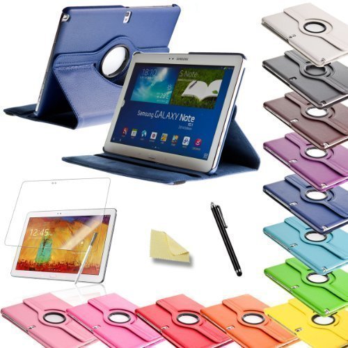 3in1 SET 360   Note 2014 Edition 10 1 H  lle   Folie   Pen Samsung Galaxy Note 10 1 SM P600 P605 Tasche Etui  Dunkelblau 
