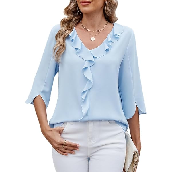 YUTILA Damesblouse met Ronde Hals Tuniek Shirt Elegant Casual Tops Losse Shirt, Groen, XL