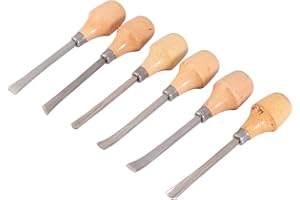 MILISTEN 6 Pcs Ciseaux à Sculpture sur Bois Professionnel Poignée en Acier Gouges Outils de Sculpture Ensembles pour Débutants Amateurs Bricolage Travail Du Bois Artisanat Fourniture
