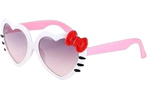 LOVELEGIS Hello Kitty - Cat - Kitten - Sunglasses - Little girls and girls - Heart shape - Spring - Summer