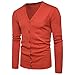 Produktbild Elecenty Herren Sweatshirt strickpullove Cardigan Mantel, Sweatjacke Winterjacke Übergangsjacke strickmantel Strickwaren Männer V-Ausschnitt Winterpullover Outwear Jacket (L, Orange)