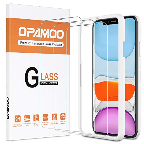 opamoo Vetro Temperato iPhone 11, [3 Pezzi] Pellicola Protettiva per iPhone XR con Cornice di allineamento [Garanzia a Vita], 9H Senza Bolle Protezione Schermo per iPhone 11/XR Film, 6,1Pollice