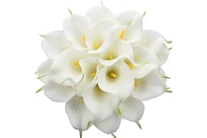 VERYHOME 20Pcs Calla Fiore Artificiale Sposa Latice Vero Tocco Famiglia Partito Matrimonio Decorazione