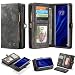 Produktbild Newest!!! CASEME für Huawei Retro Geldbörse Handgefertigte Ledertasche P30 6.47 inch 2-in-1 11 Slots Wallet Echtes Lederetui mit Reißverschluss (Schwarz)