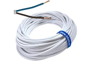 HILARK CABLE TECH Hilark Câble H03VV-F OMY Blanc (50m, 2x1 mm2)
