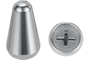 sourcing map 2Pcs ST Guitar 3/5 Way Pickup Switch Tip Cross Hole ID 0.19 x 0.15" Metal Toggle Switch Knobs Cap for Electric Guitar Replacement Parts, Chrome Silver