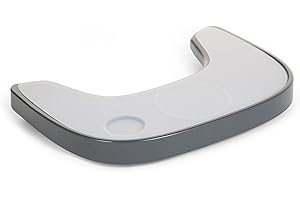 CHILDHOME, Tableta para la trona Evolu 2, Ajustable en profundidad, Fácil de instalar, Con mantel de silicona, Antideslizante, Fácil de limpiar, Antracita