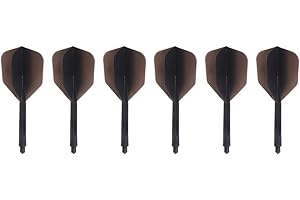 BYUTFA Dart Tail 6 Packs Integrated Dart Flights and Shafts in one Part 2BA Anti-Drop Darts Flights (Black Blue Pink Purple Red White)
