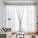 Produktbild Reinweiß Atmungsaktive Gardine Aus Voile,Verdunklungsvorhänge,Einfach Zu Waschen Verhindern, Dass Sonnenlicht Für Vom Boden Bis Zur Decke Bay-fenster Schlafzimmer(1 Vorhang)-Weiß 250x200cm(98x79inch)