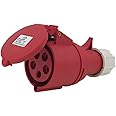 JCE 32Amp 5 Pin Red Trailing Socket Connector 415V IP44 Splashproof rated 3 Phase