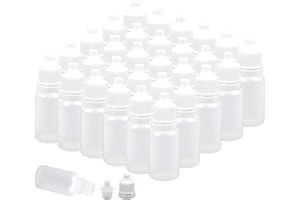 WUWEOT 150 Pack 10ml Plastic Dropper Bottle, Clear Empty Squeezable Drop Bottles Essential Oil Bottle Containers Eye Liquid Dropper with Cap