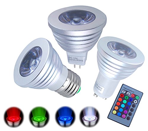 THG 4x GU10 3W RGB 16 Bunt LED Spot Birne Farbwechsel Lampe Licht mit IR Fernbedienung - 7