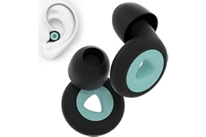 ‎NICEKOOL Ohrstöpsel zum Schlafen - Weicher wiederverwendbarer Lärm Ohrenstöpsel, Silikon Gehörschutz Ohrstöpsel + 8 Aufsätze in XS/S/M/L, Geräuschreduzierung 27 dB, für Konzert Arbeiten Lernen Reisen, Schwarz