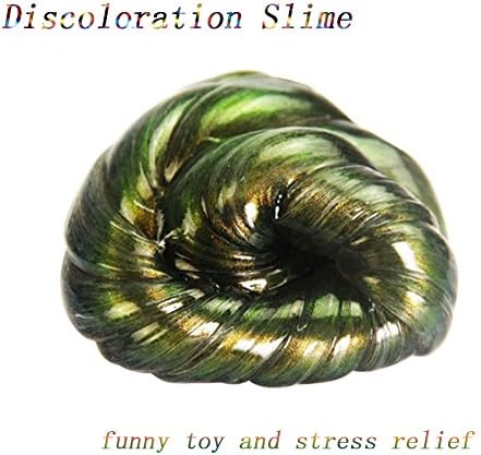 Colorful Chameleon Slime, Onezi Magical Bouncy Free DIY Scented Putty Tub Stress Relief Toy Rubber Fluffy Floam (Colorful green)