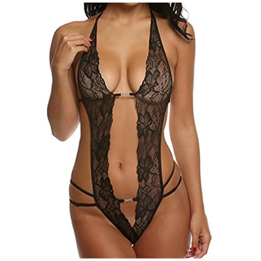 Pizzo-Babydoll-Donna-HOMEBABY-Intimo-Donna-Halter-Lingerie-Tuta-Raso-Tentazione-Bowknot-Intimo-Natale-Vestito-Completino-Intimo