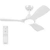 Philips Olas Ceiling Light LED with Ceiling Fan 30W+24W White | Dimmable White Light, Remote Control Included, Quiet 2-Way Ai