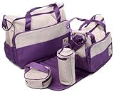 5 Piece Baby Changing Bag - Various Colours (Purple)