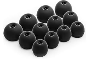 Okuli 12 x Gommini Auricolari in Silicone Ricambio per Sennheiser CX 3.00, 5.00, 6.00, 7.00 Auricolari Cuffie in Nero