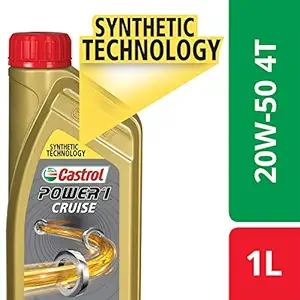 Castrol POWER1 CRUISE 4T 20W-50 API SN Synthetic Engine Oil for Bikes (1L)