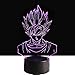 Produktbild 3D Optical Illusion LED Nachtlicht, Hi-azul 7-Farben ändern Touch Tisch Schreibtisch Lampe Deko Lampe mit Acryl Platte & ABS Base & USB Ladegerät für Geschenke (Dragon Ball 4)
